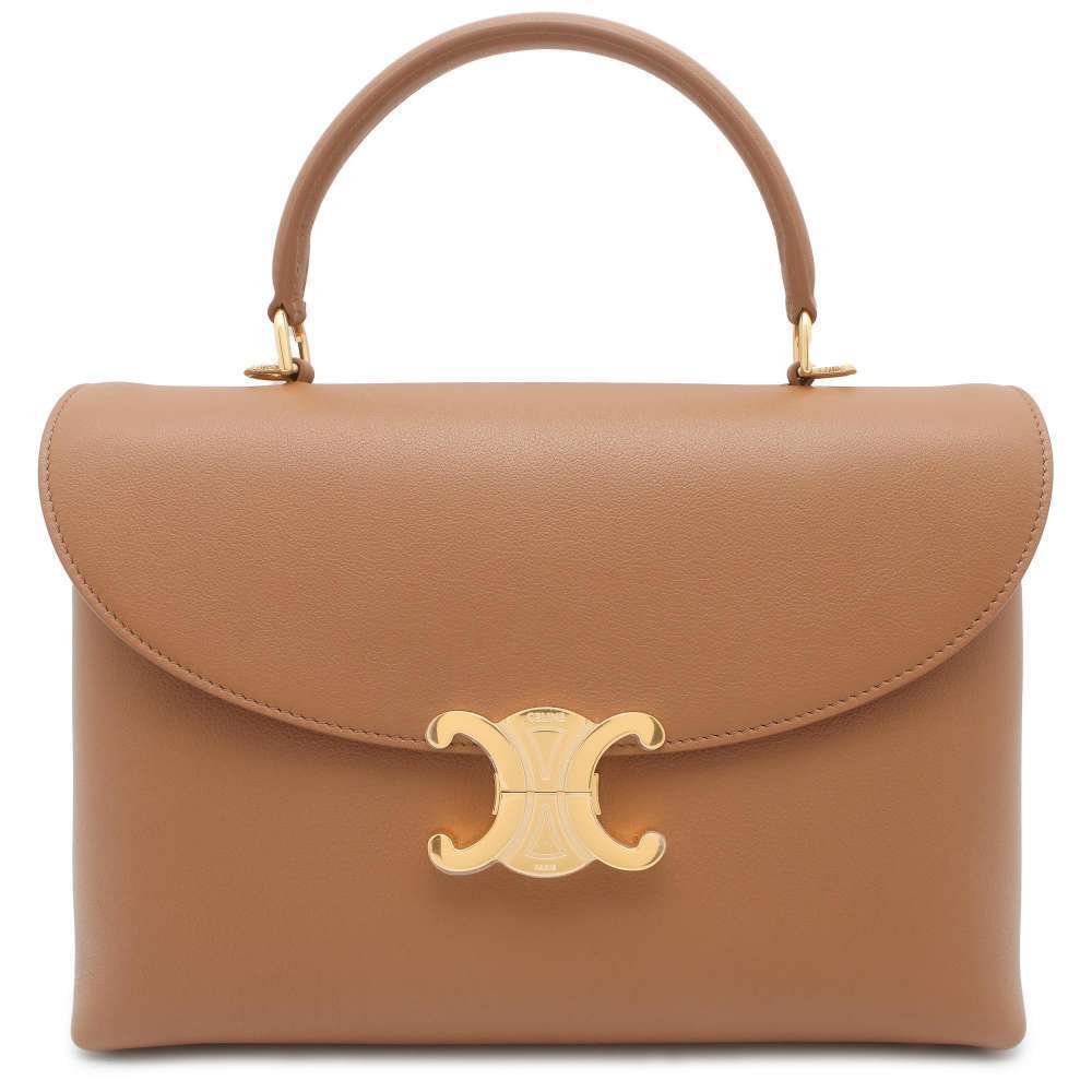 Celine Nino Handbag Sapru Calfskin Leather Brown Bag